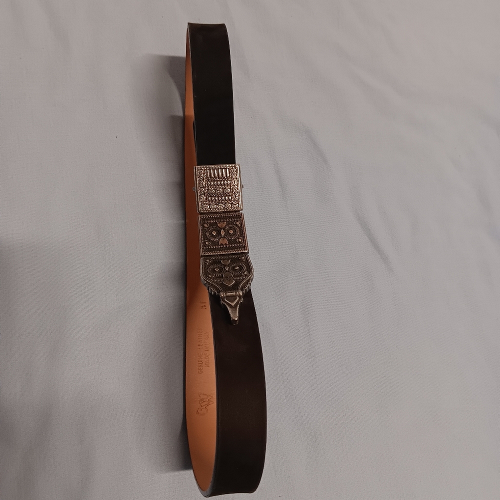Elegant Black Belt with Silver Buckle